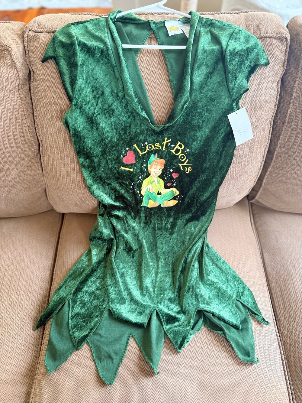 NWT VTG “I love lost boys” Tinkerbell velvet costume fairy dress / medium